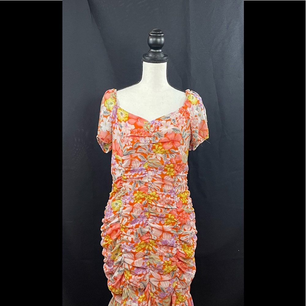 Orange floral dress
